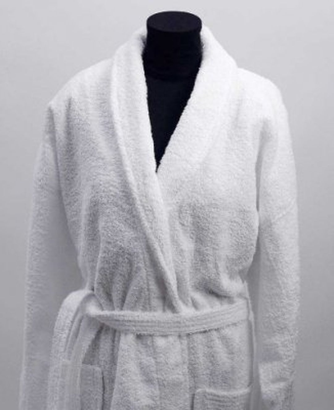 Elegance morgonrock 350g, frottè vit sjalkrage