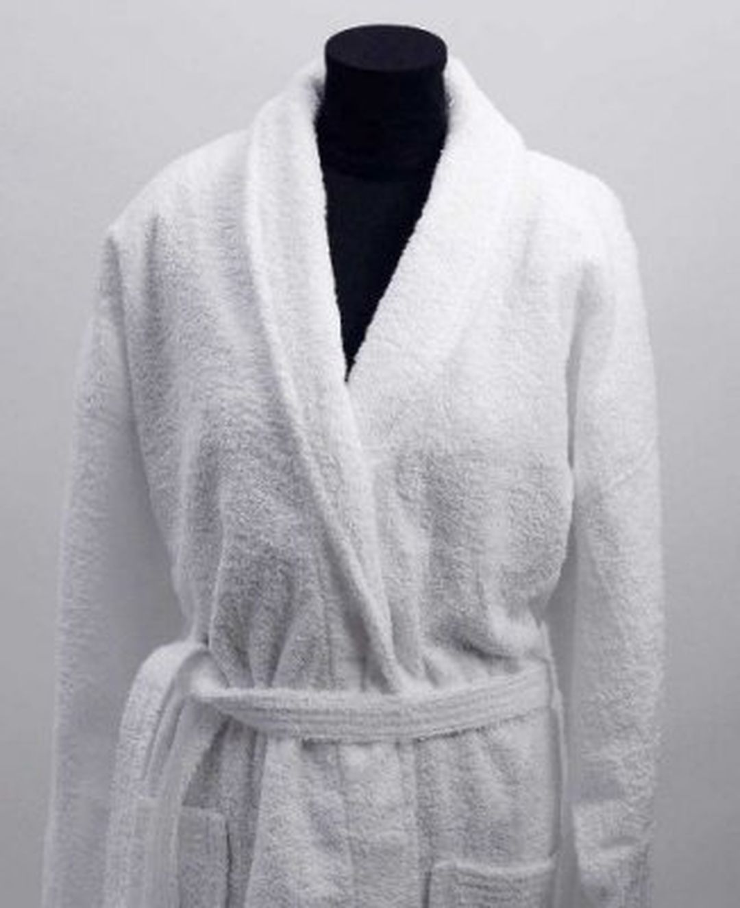 Elegance morgonrock 350g, frottè grå sjalkrage