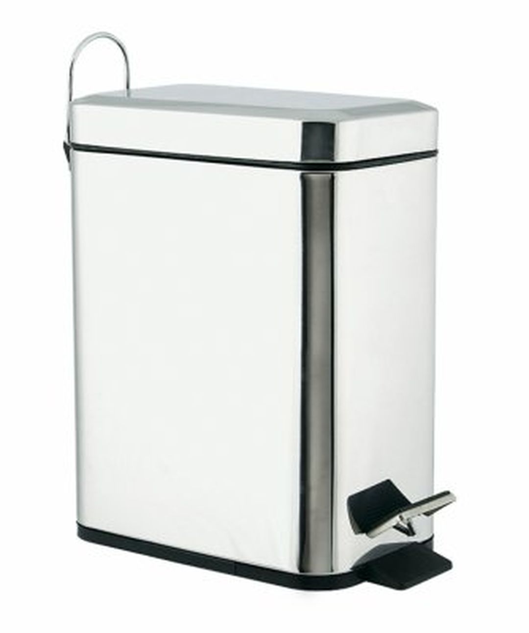 Rektangulär pedalpapperskorg, 5L, rostfri