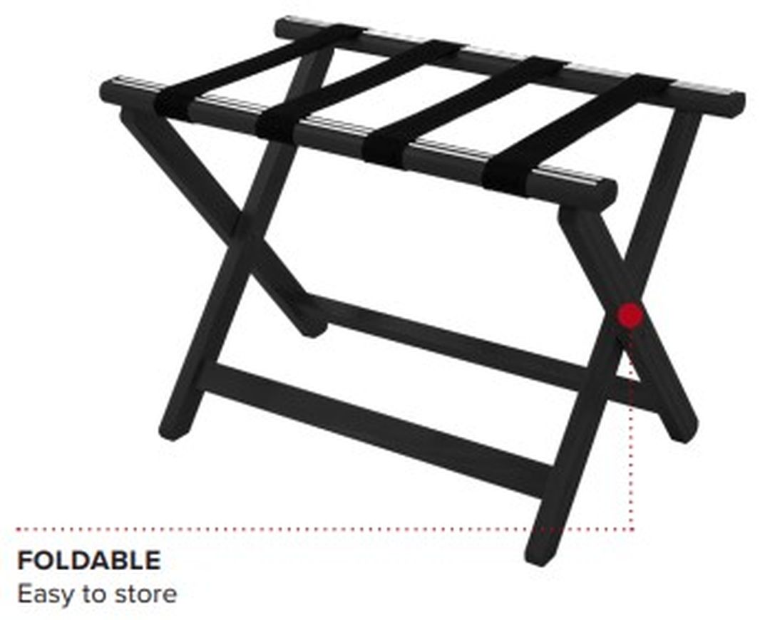 Fällbar bagagebänk i trä svart