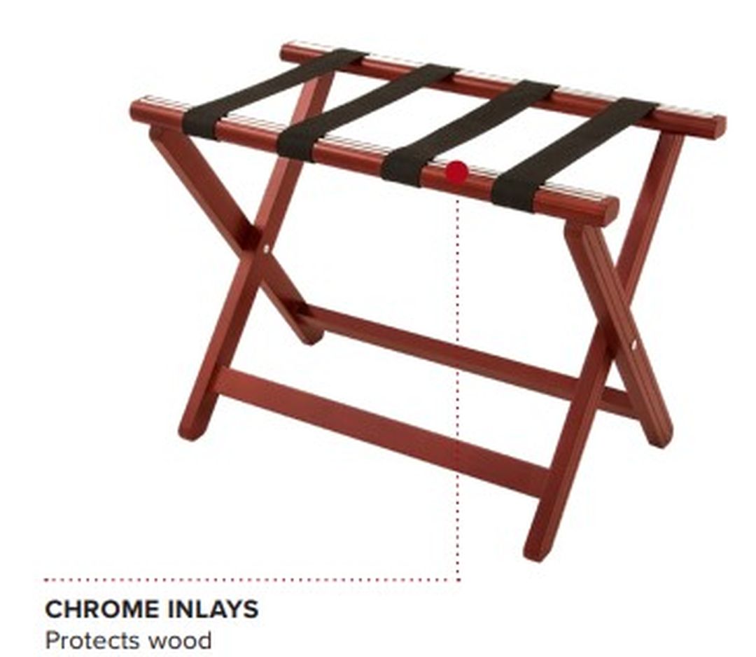 Fällbar bagagebänk i trä mahogny