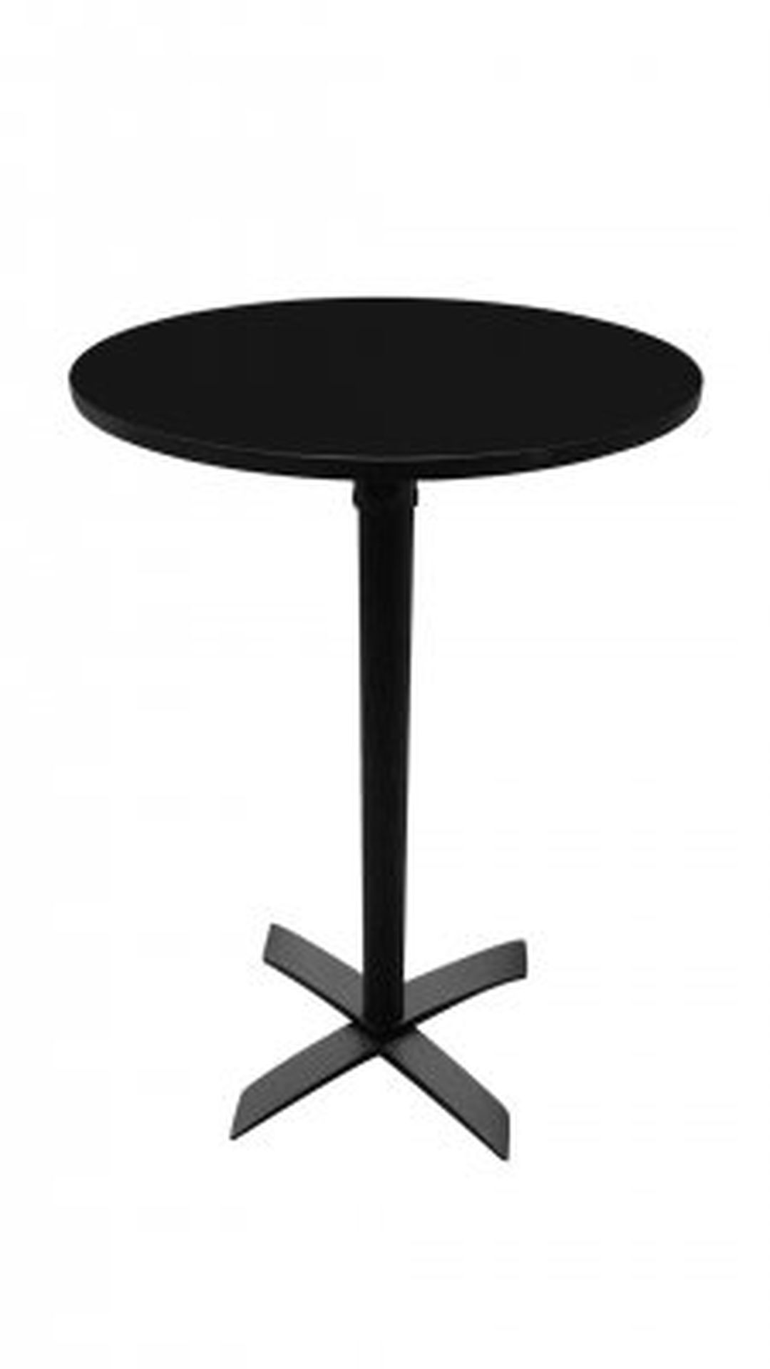 Ståbord Avangard fällbart. Svart underrede. Svart laminat dia.70cm