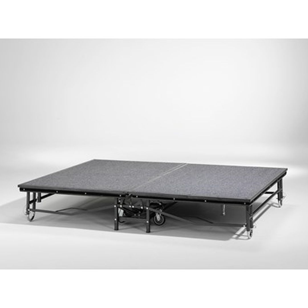 Fällbar scen på hjul med grå matta