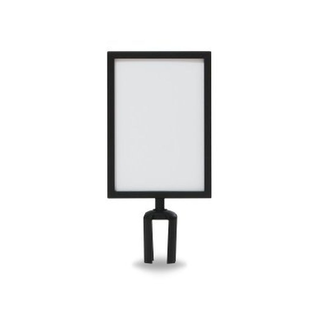 Toppskylt i svart till köstolpe, A4 format