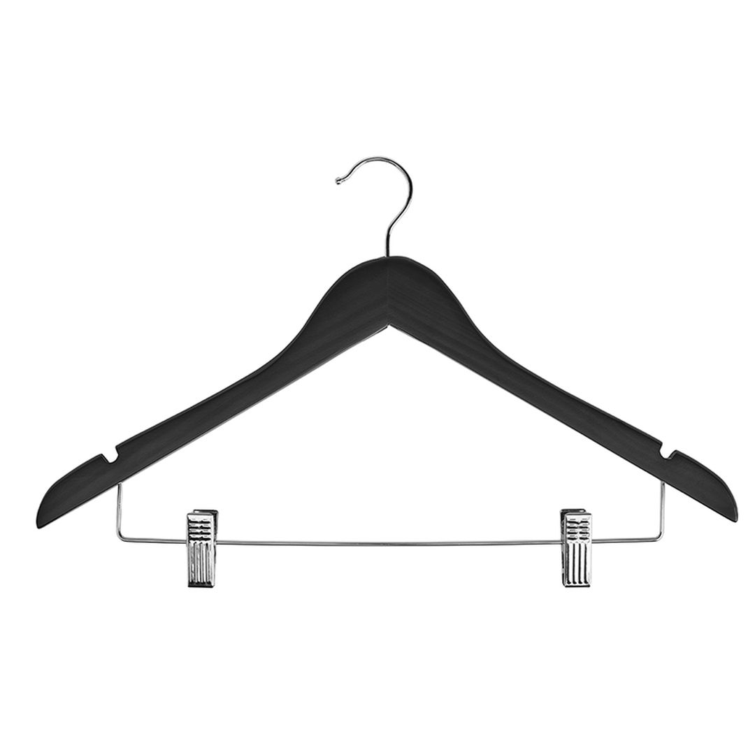 Vaateripustin Klipseillä Puinen Musta