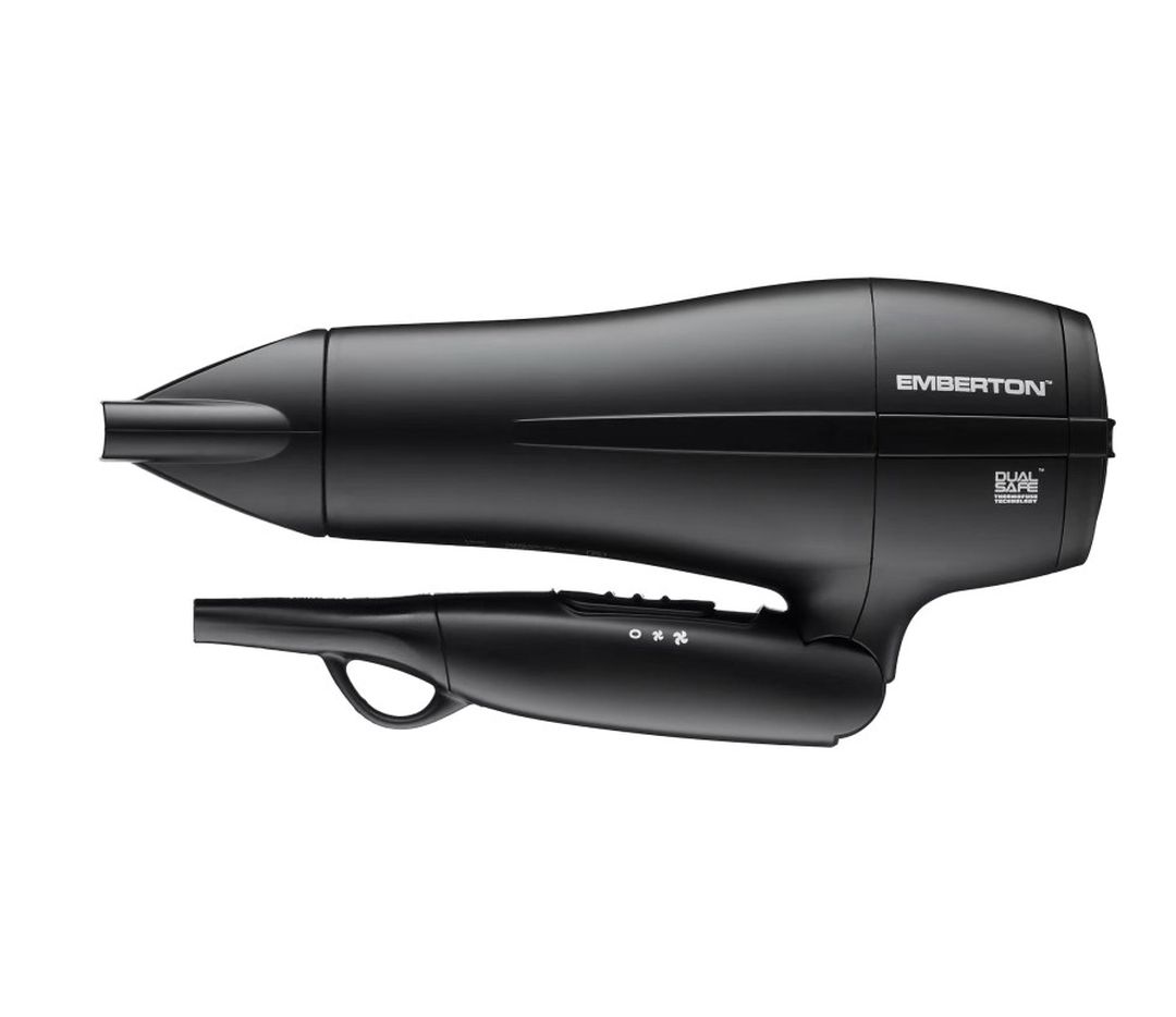 Marlow Deluxe Ihopfällbar Hårtork – Matt Svart, 1875W