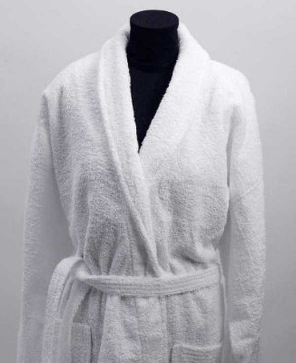 Elegance morgonrock 350g, frottè grå sjalkrage