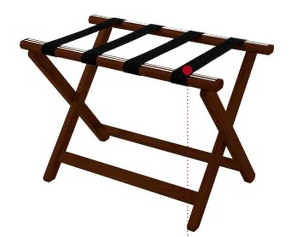 Fällbar bagagebänk i trä mörkt trä