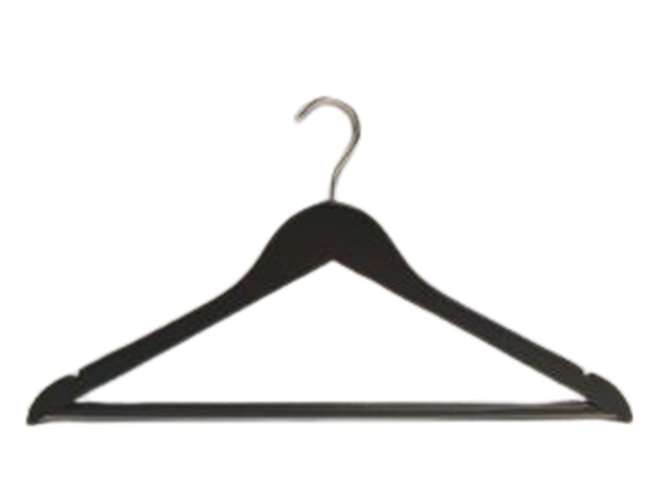 Svart trägalge med stång. Jack på toppen och kromad krok.