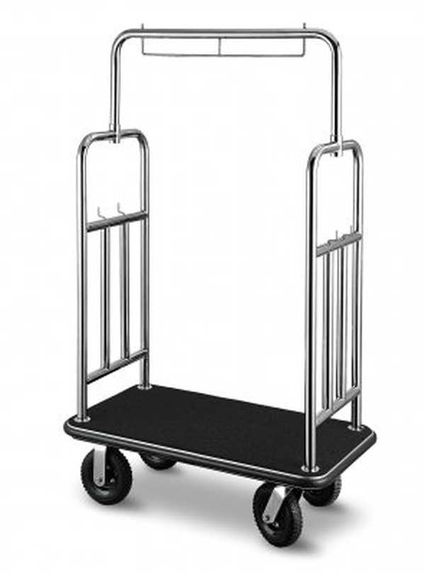 Bagagevagn Windsor, krom med svart matta