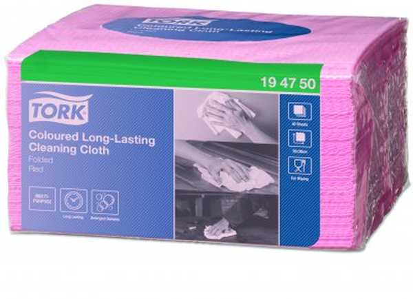 Tork Premium färgkodad duk röd