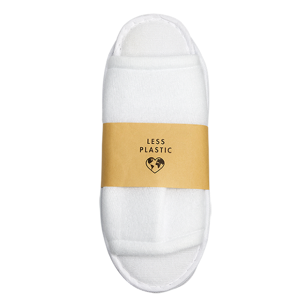 Valkoiset Tohvelit Avoin Kärki Paperinauhalla