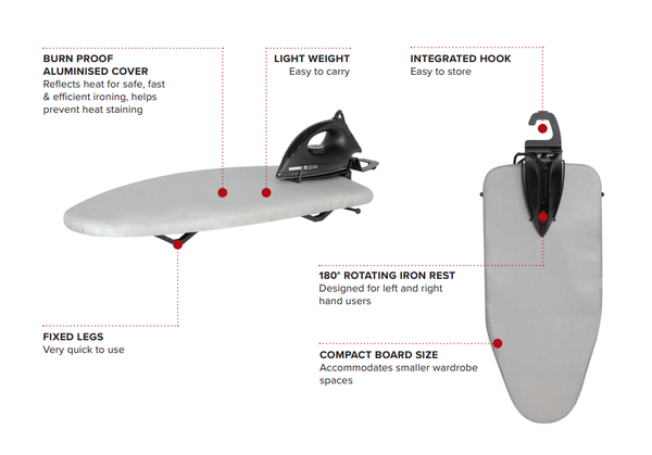 Corby mini ironing board grå